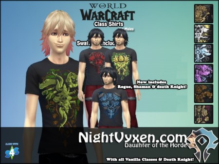 World of Warcraft Shirts for male by Nightvyxen at SimsWorkshop