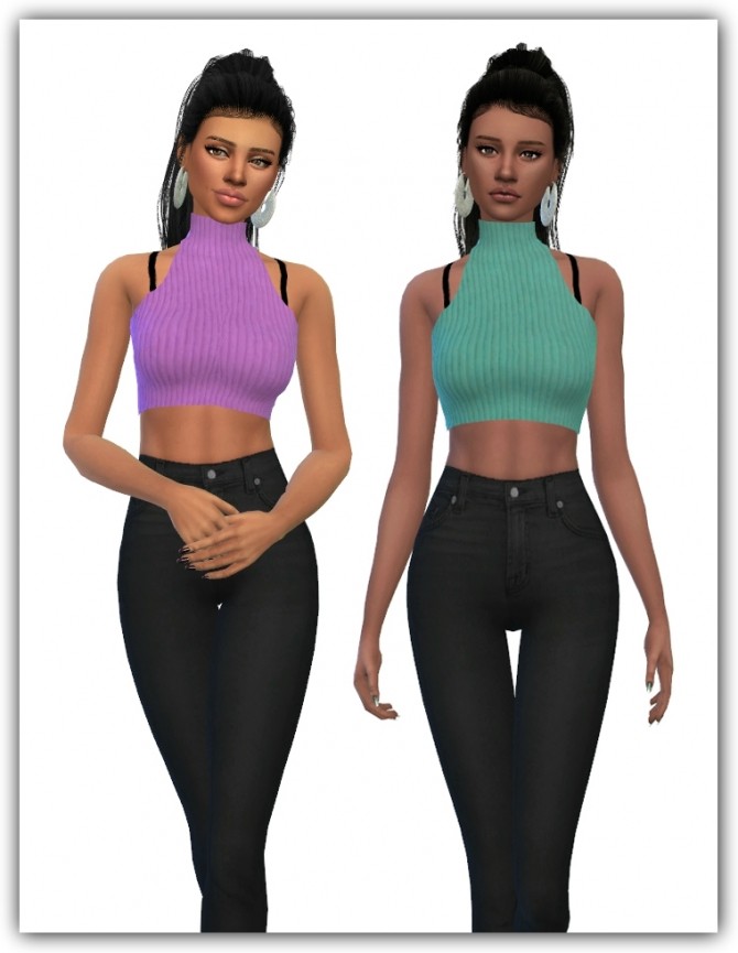 Sims 4 Idol Crop Top Recolors at Maimouth Sims4