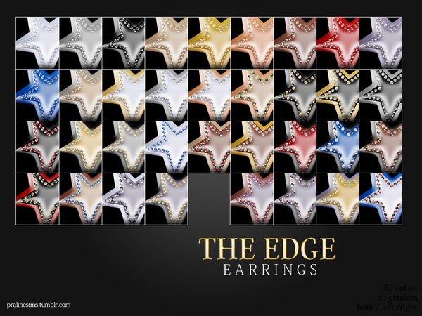 Sims 4 The Edge Earrings by Pralinesims at TSR