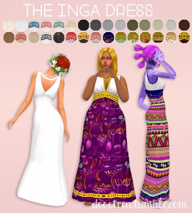 Sims 4 Inga Dress by dtron at SimsWorkshop