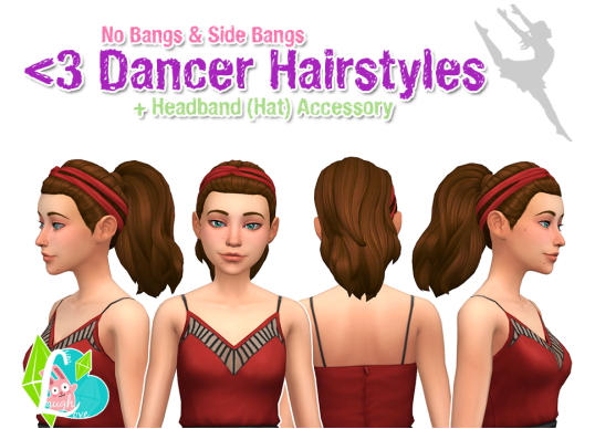 Sims 4 Dancer Hairs (No Bangs & Side Bangs) at SimLaughLove