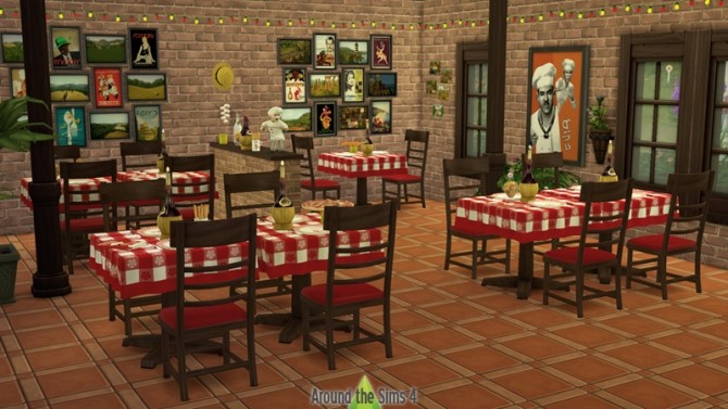Sims 4 Pizzeria set by Sandy at Around the Sims 4