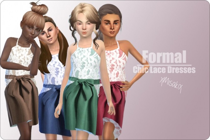 Sims 4 Chic Lace Dresses at xMisakix Sims