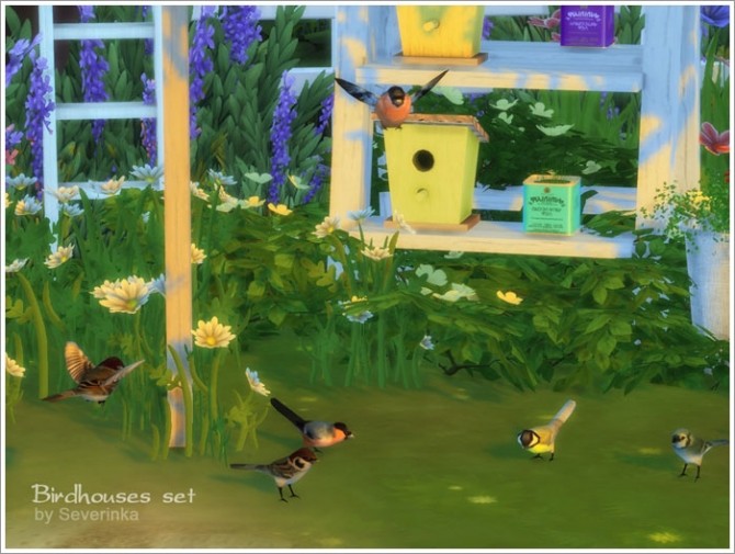 Sims 4 Birdhouses set at Sims by Severinka