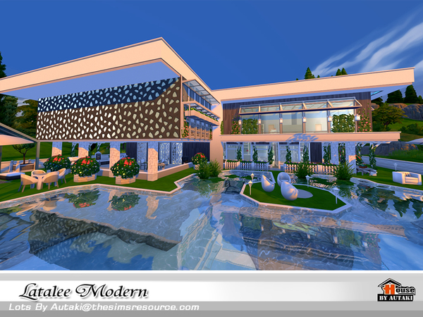 Sims 4 Latalee Modern house by autaki at TSR