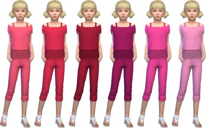 Sims 4 Boys and Girls Tops and Pants by deelitefulsimmer at TSR
