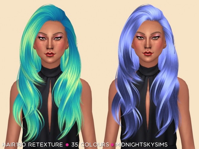 Sims 4 Hair180 Retexture by midnightskysims at SimsWorkshop