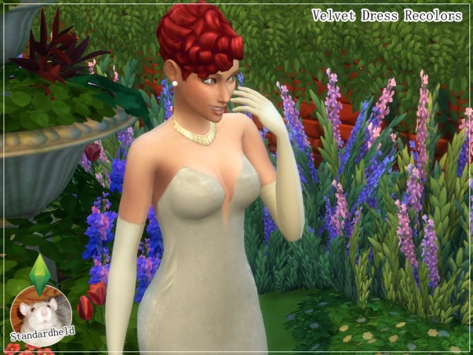 Sims 4 Velvet Dress Recolors by Standardheld at SimsWorkshop