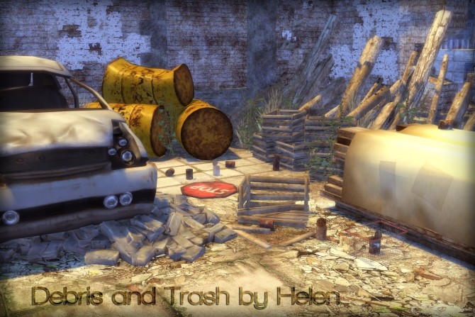 Sims 4 Debris and Trash set at Helen Sims