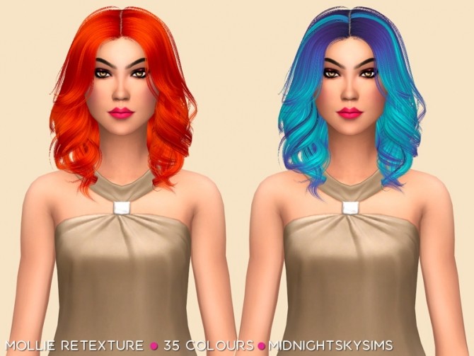Sims 4 Mollie Hair Retexture by midnightskysims at SimsWorkshop