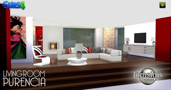 Sims 4 Purencia livingroom at Jomsims Creations