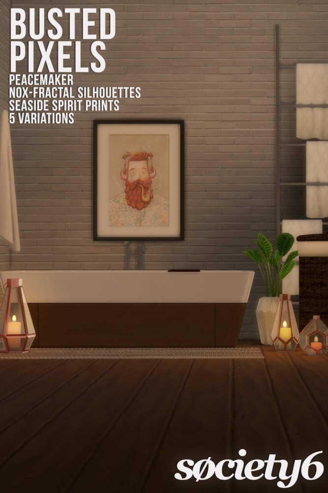Sims 4 Seaside Spirit Prints Society6 at Busted Pixels