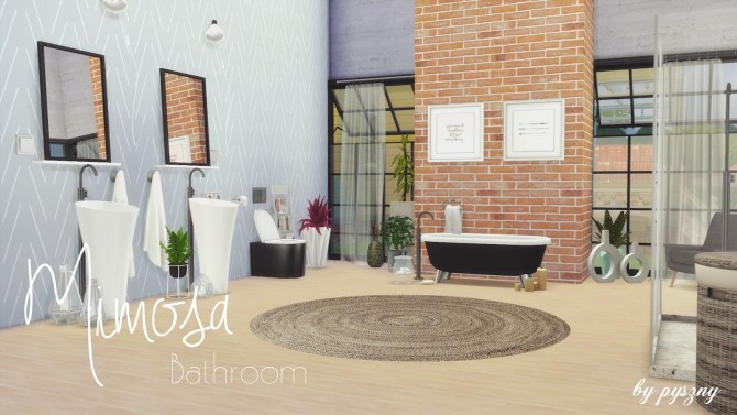 Sims 4 Mimosa Bathroom set at Pyszny Design