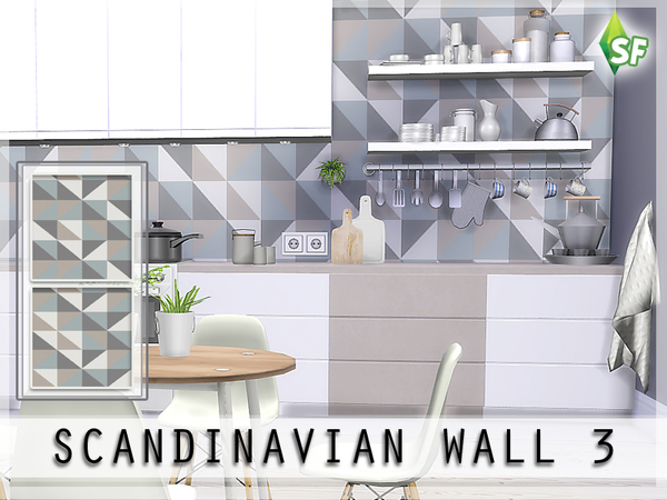 Sims 4 Scandinavian Wall Set by SimFabulous at TSR
