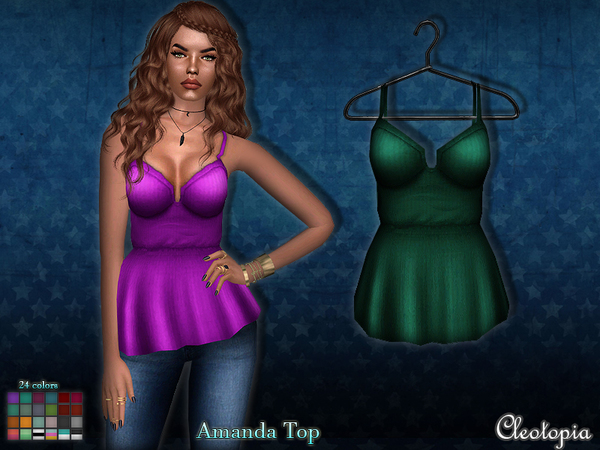 Sims 4 Amanda Top by Cleotopia at TSR