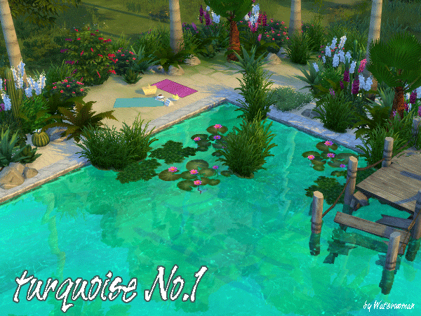 Sims 4 Fresh Pool Colours turquoise by Waterwoman at Akisima