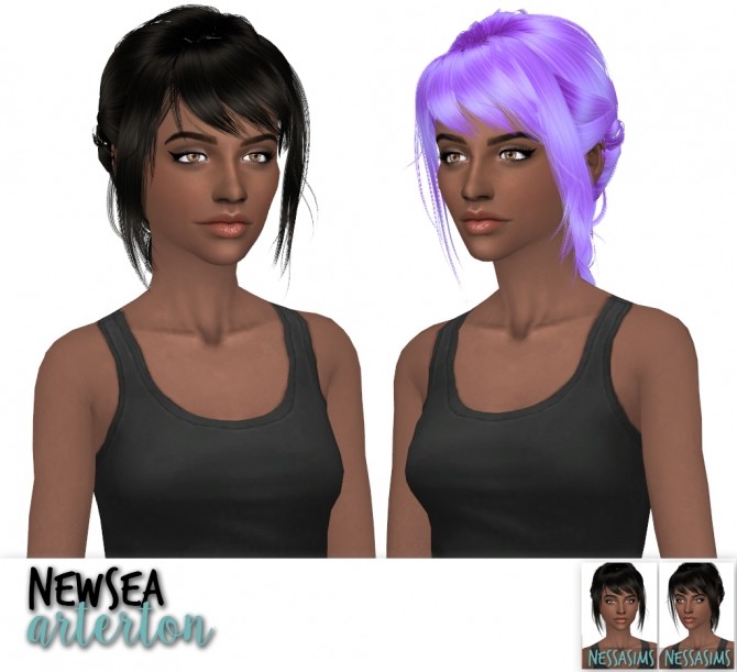 Sims 4 Newsea Arterton + Barbara+ Kaysa hair retextures at Nessa Sims