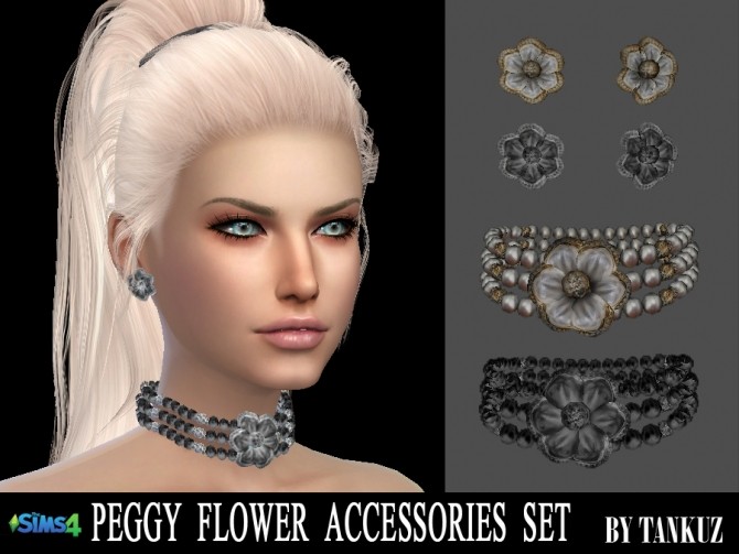 Sims 4 Peggy Flower Accessories Set at Tankuz Sims4