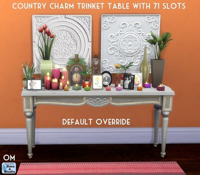 Sims 4 Contry charm trinket table 71 slots at Sims 4 Studio