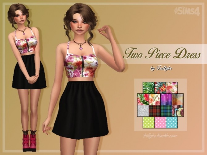 Sims 4 Two Piece Dress at Trillyke