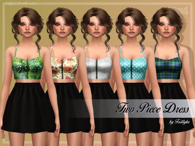 Sims 4 Two Piece Dress at Trillyke