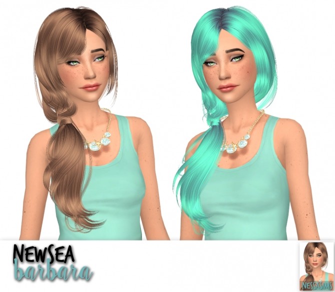 Sims 4 Newsea Arterton + Barbara+ Kaysa hair retextures at Nessa Sims