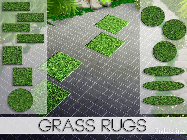 Sims 4 Grass Rugs by Pralinesims at TSR