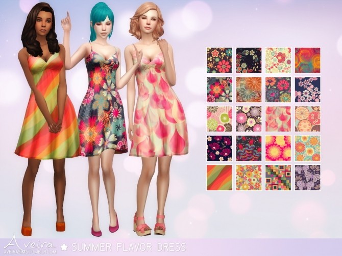 Sims 4 Summer Flavor Dress at Aveira Sims 4