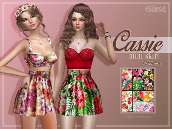Sims 4 Cassie Mini Skirt by Trillyke at TSR