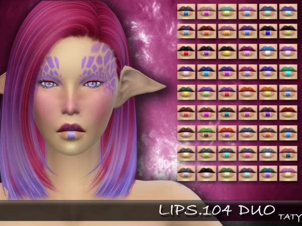 Sims 4 Lips 104 Duo by tatygagg at TSR