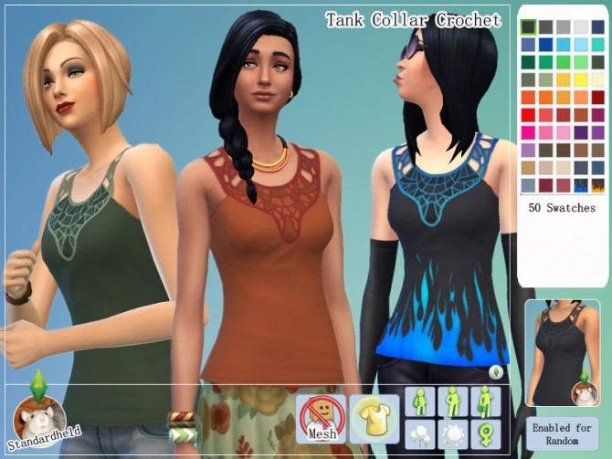 Sims 4 Tank Collar Crochet by Standardheld at SimsWorkshop
