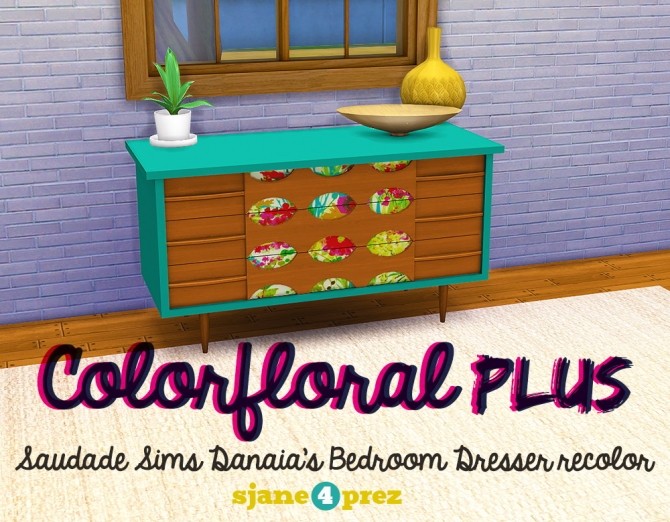 Sims 4 Colorfloral dresser recolors at 4 Prez Sims4