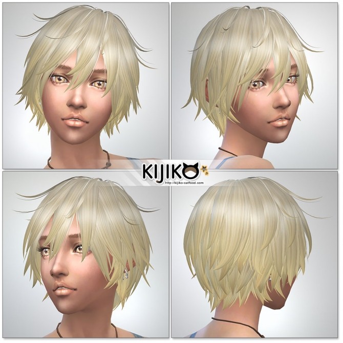 Sims 4 Shaggy Hair long version edited for female at Kijiko