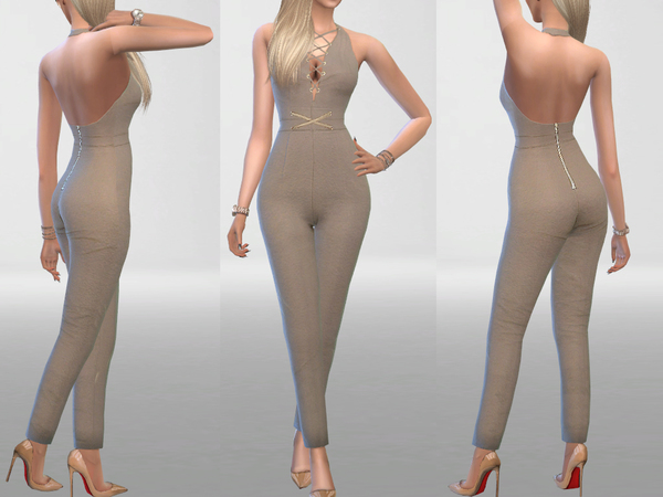 Sims 4 Burning Inside Summer Jumpsuit by Pinkzombiecupcakes at TSR
