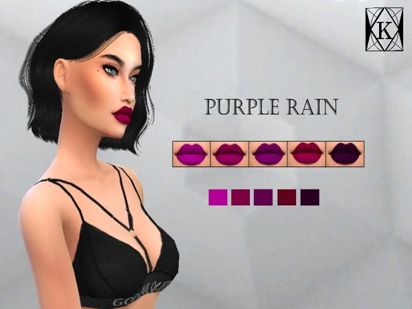 Sims 4 Purple Rain Lipstick by KiaraQueen at TSR