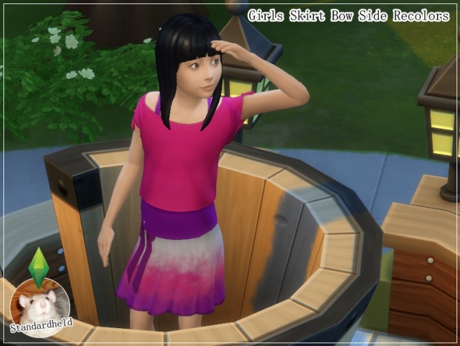 Sims 4 Girls Skirt Bow Side Recolors by Standardheld at SimsWorkshop