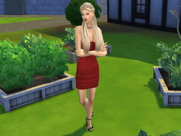 Sims 4 Sensual neckline dress by Celeste25 at TSR