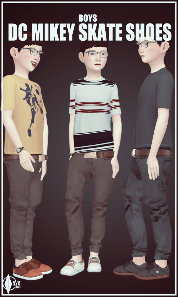 Boys' Mikey Skate Shoes at Onyx Sims » Sims 4 Updates