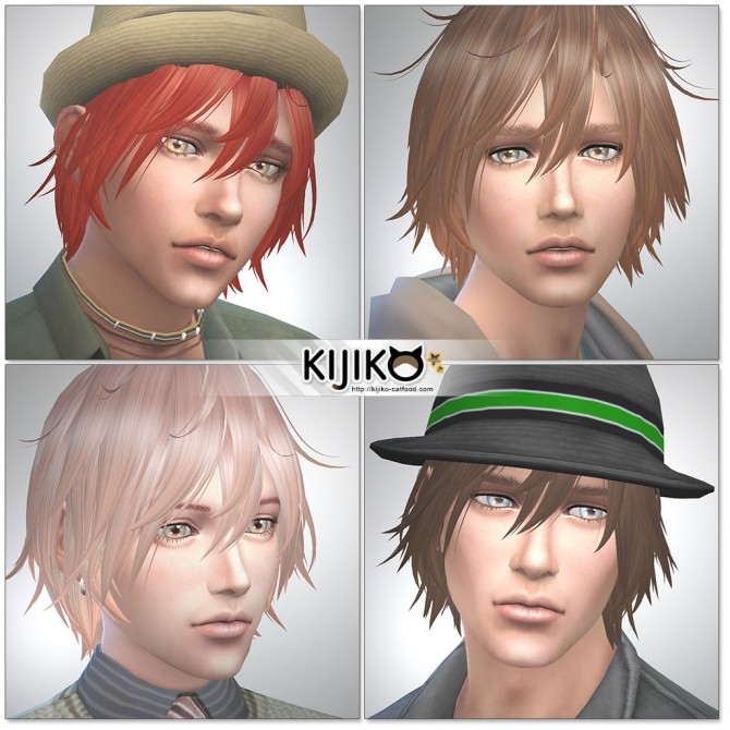 Sims 4 Shaggy Hair long version edited for male at Kijiko