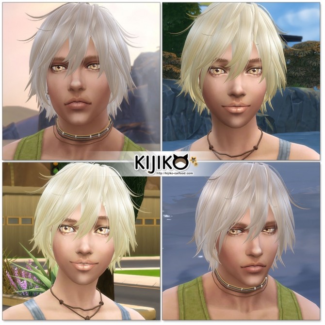 Sims 4 Shaggy Hair long version edited for male at Kijiko