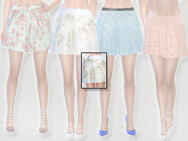 Sims 4 PZC Spring Skirt Set by Pinkzombiecupcakes at TSR