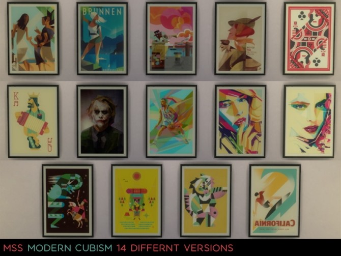 Sims 4 Modern Cubism Paintings by midnightskysims at SimsWorkshop