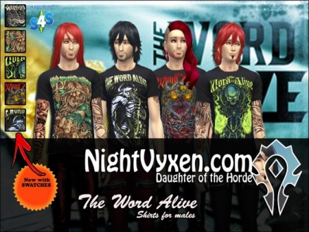 The Word Alive Shirts by Nightvyxen at SimsWorkshop