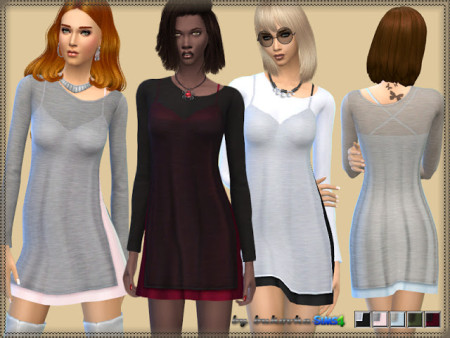 Dress Double Layer at Bukovka » Sims 4 Updates