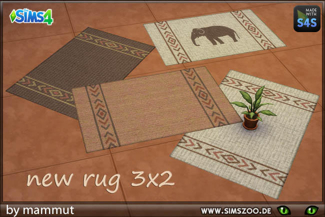 Sims 4 3x2 Africa rugs by mammut at Blacky’s Sims Zoo