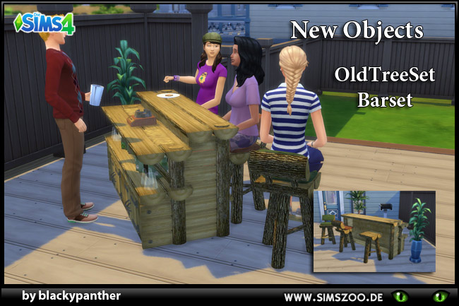 Sims 4 Old Tree Bar set by blackypanther at Blacky’s Sims Zoo