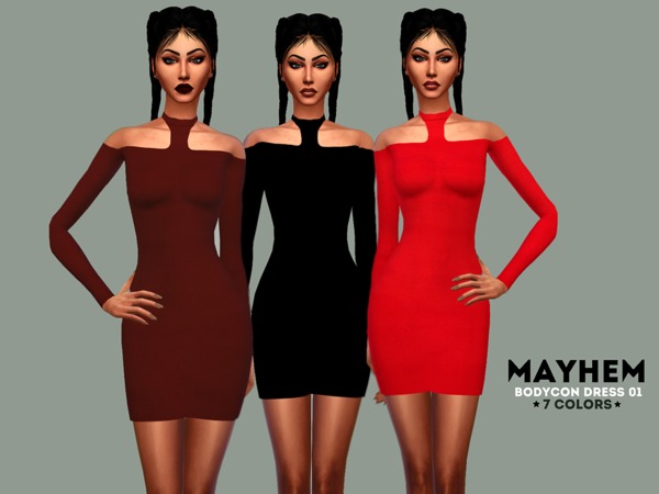 Sims 4 Mayhem Bodycon dress 01 by NataliMayhem at TSR