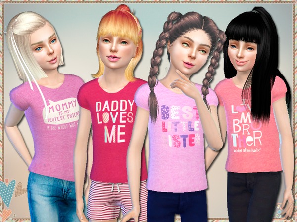Sims 4 Famiglia Tops For Girls by Simlark at TSR