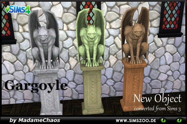 Sims 4 Gargoyle conversion by MadameChaos at Blacky’s Sims Zoo