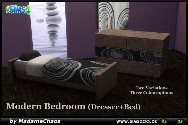 Sims 4 Modern Bedroom by MadameChaos at Blacky’s Sims Zoo
